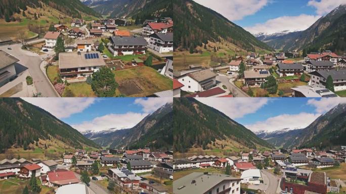 奥地利的村庄空中4k