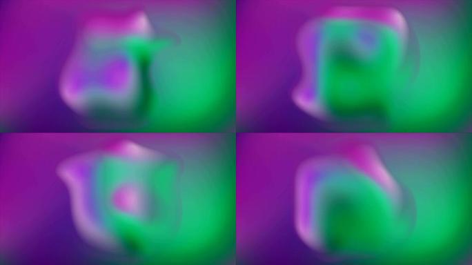 绿紫色液体虹彩波浪形渐变视频动画