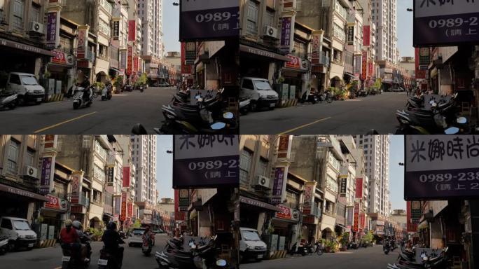 台湾新竹市城隍庙附近的当地街景
