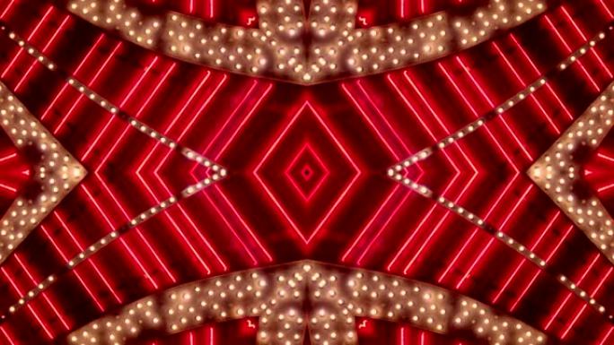 可循环的红色和金色霓虹灯字幕-内华达州拉斯维加斯