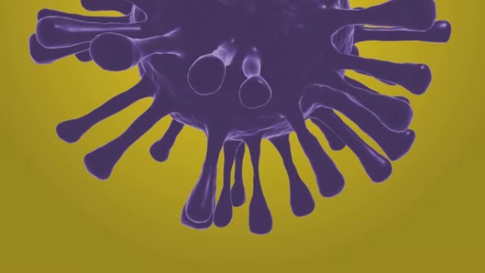 4k紫色冠状病毒疾病新型冠状病毒肺炎感染医学插图黄色背景