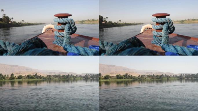 从豪华游轮上可以看到埃及的尼罗河