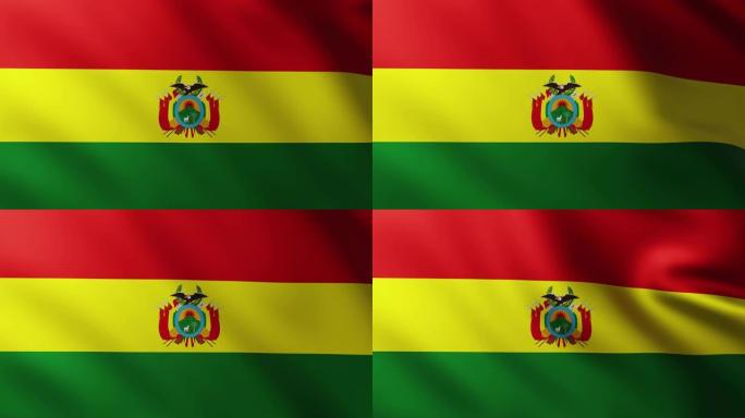 大旗帜玻利维亚全屏背景在风中飘扬