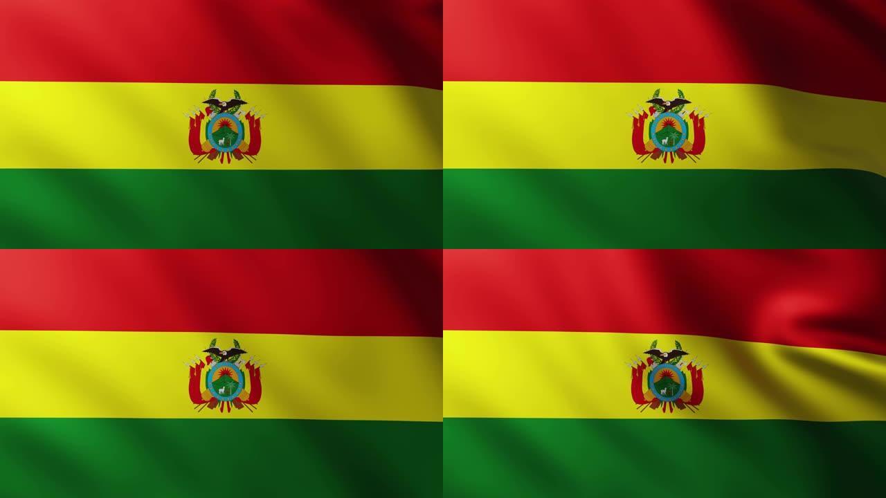 大旗帜玻利维亚全屏背景在风中飘扬