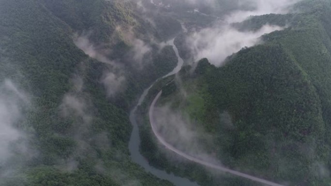 竹林在中国桂林绿水青山大山云海生态山脉