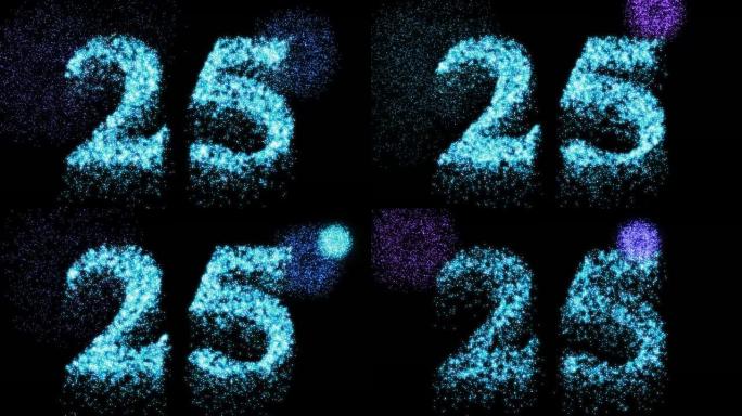 25个带有蓝色闪光动画镜头的烟花概念