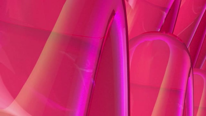抽象粉色形状光泽反射3d渲染运动