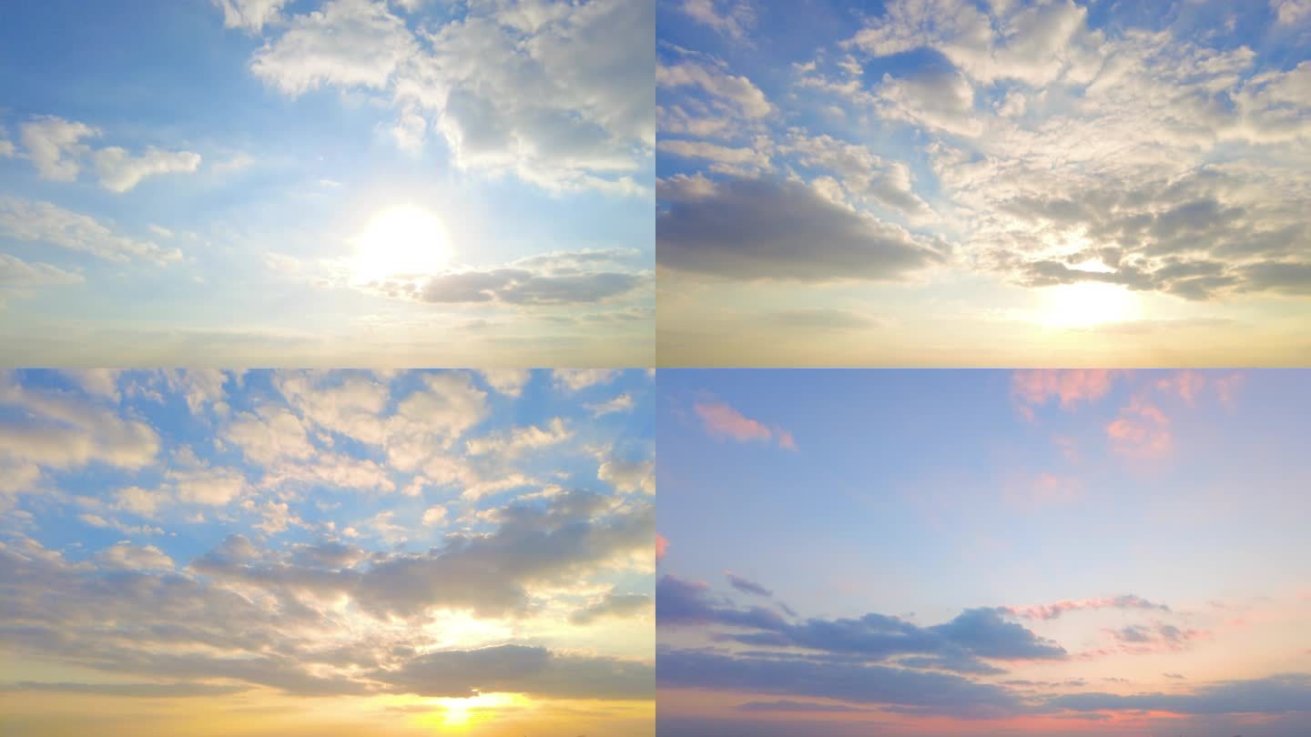 夕阳西下蓝天白云日转夜延时风景视频素材4