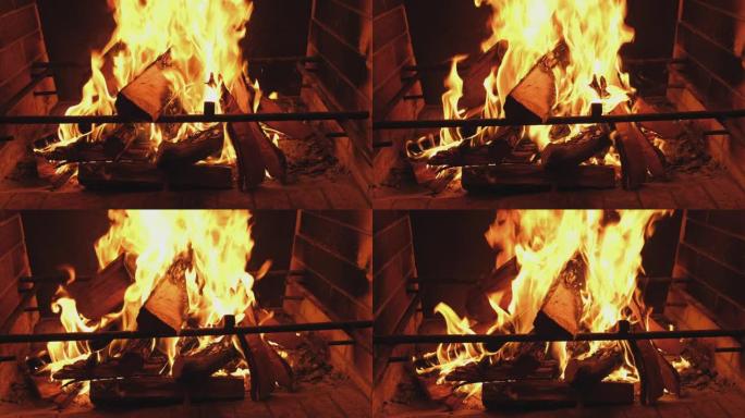 黑色背景上燃烧的火