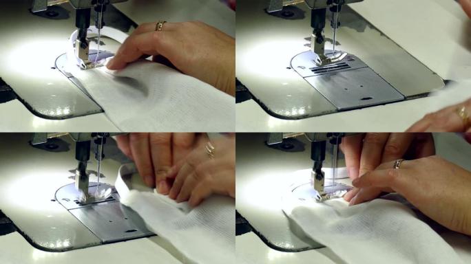 服装厂生产防护纱布口罩