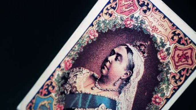 古董扑克牌旋转可循环维多利亚女王