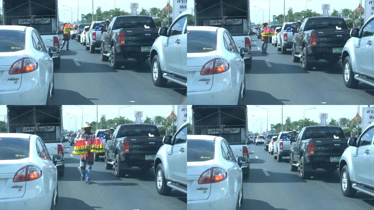 道路上的交通第一视角道路交通沿路风景