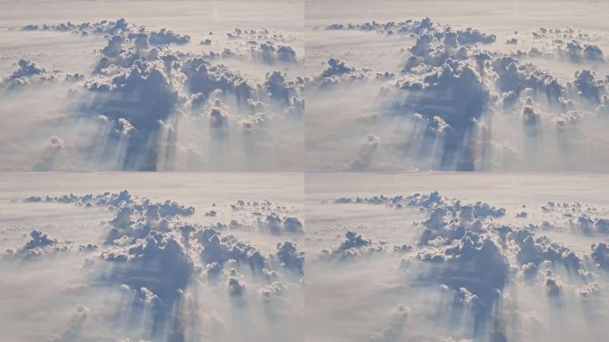 航拍高空山峰形状的云层