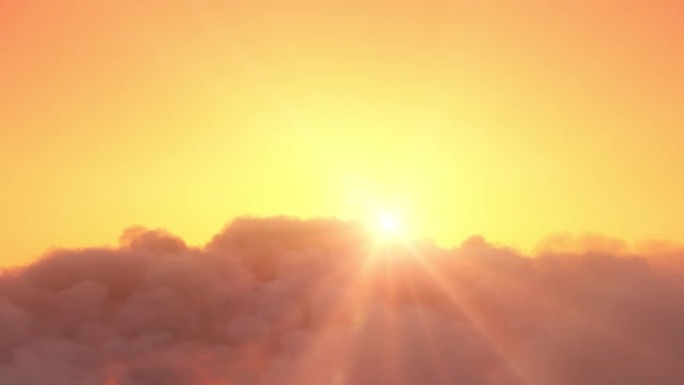 飞越天堂美丽的阳光明媚的云景