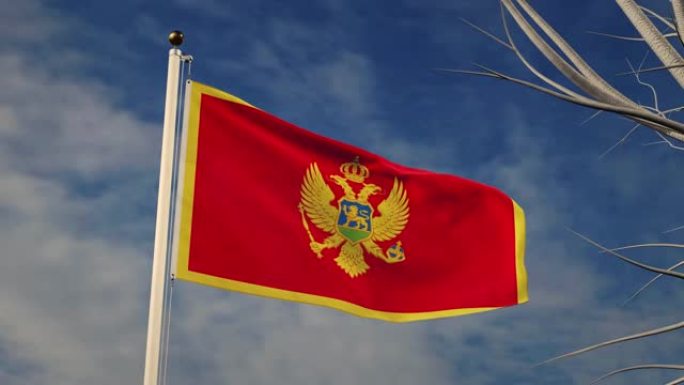 黑山国旗飘扬着民族自豪感-画面动画