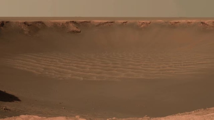 在外太空旋转的火星行星 ..绕火星运行。在太空中前往火星的红色星球。NASA提供的这段视频的元素。