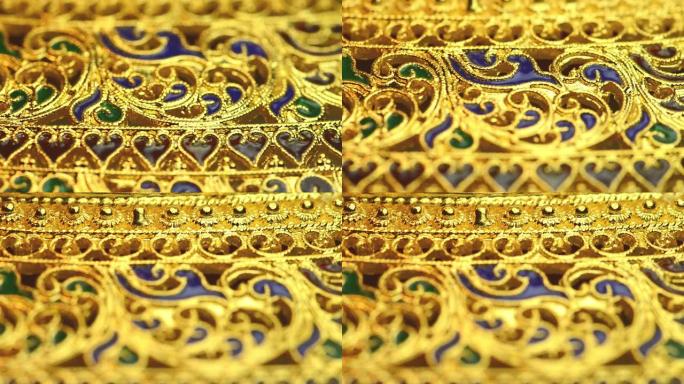 来自泰国的黄金珠宝素可泰风格，Prima Gold，特写镜头。