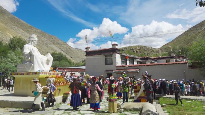 藏族小孩 藏族老人 西藏歌舞表演