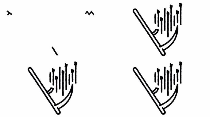 收获季节涂鸦线图标动画