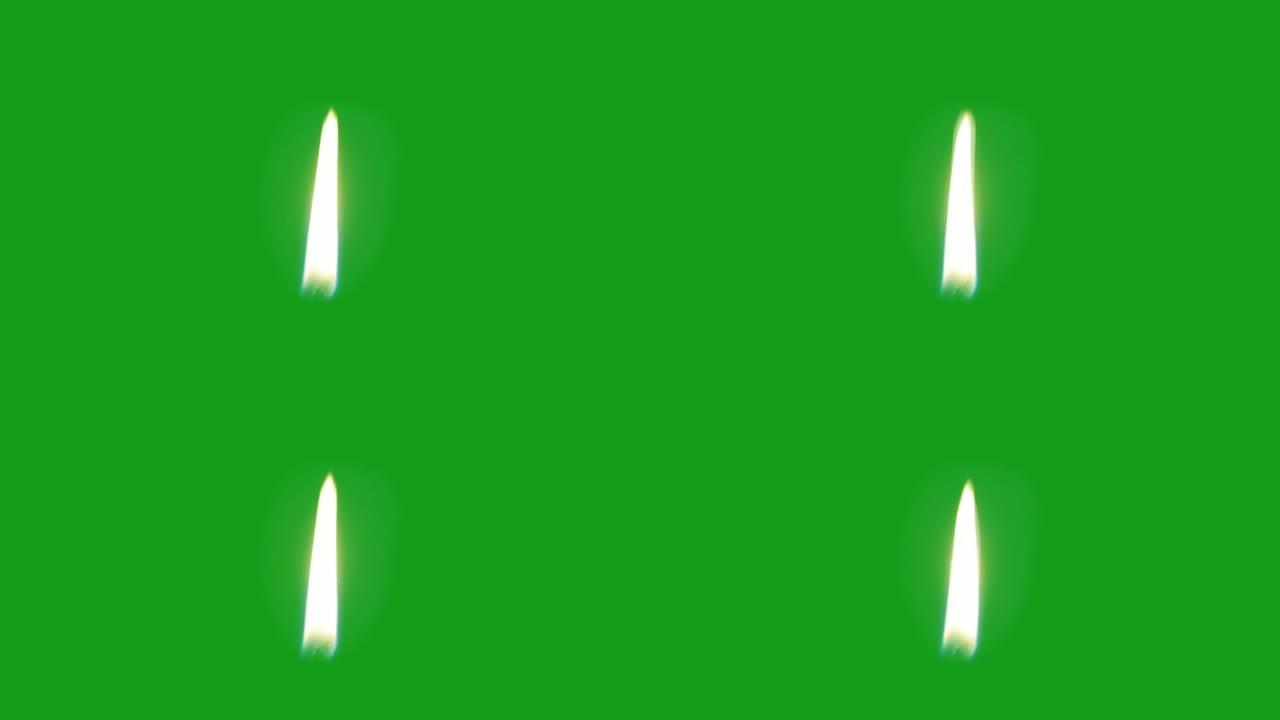 绿屏背景蜡烛火焰运动图形