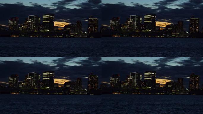 东京湾夜景夜景海边灯光