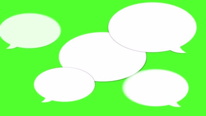 空白语音或带色键的聊天气泡 (绿屏)，用于在线交谈