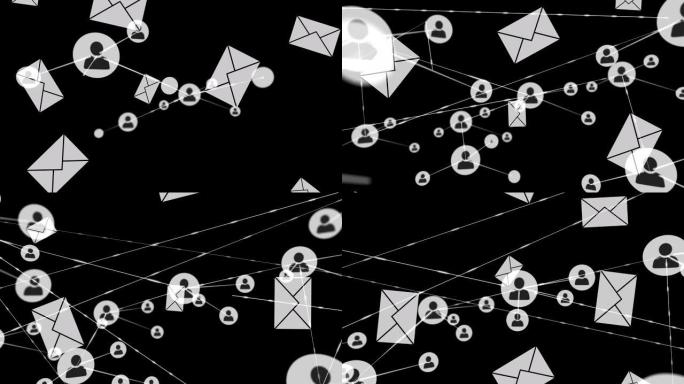 带有人图标的网络连接动画