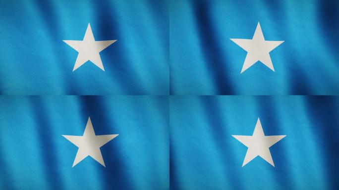 索马里挥舞旗帜全屏旗帜背景-无缝循环视频动画