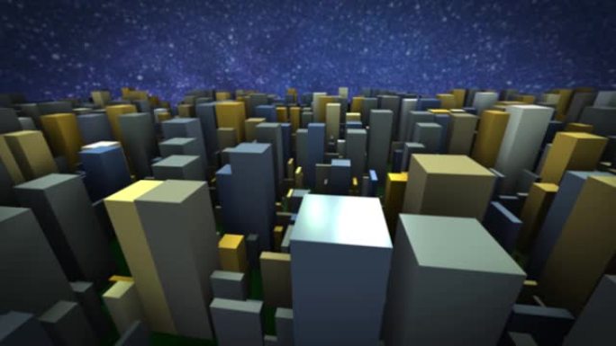 积木立体方块三维动画科技空间