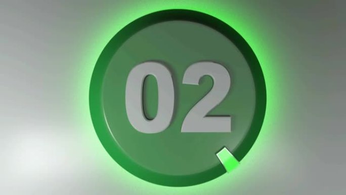 02带旋转光光标的绿色等待标志-3D渲染视频剪辑