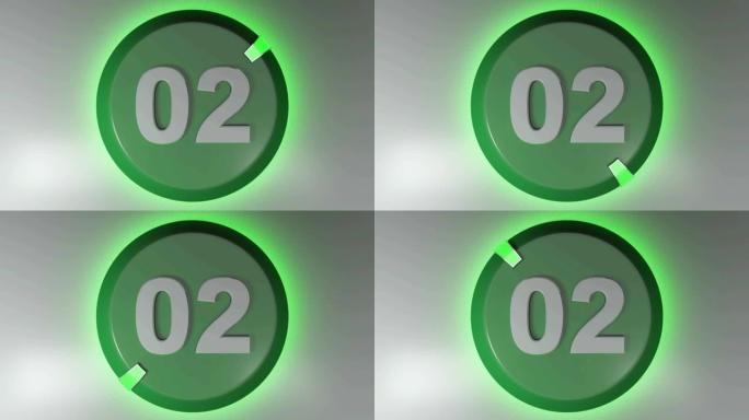 02带旋转光光标的绿色等待标志-3D渲染视频剪辑