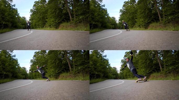 长板骑手下坡骑行