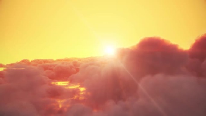 飞越天堂美丽的阳光明媚的云景