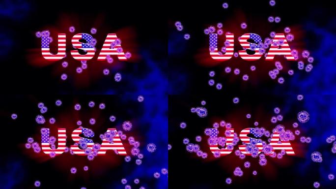 美国冠状病毒新型疫情封锁警报-3d动画