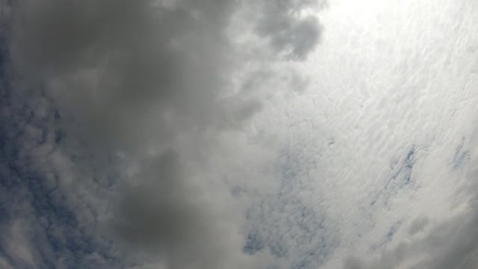 阴云密布的天空。雨云在天空中移动。时间流逝。