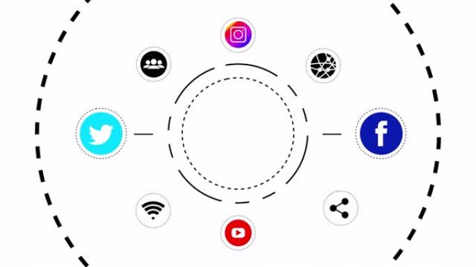 社交媒体网络背景-4k可循环