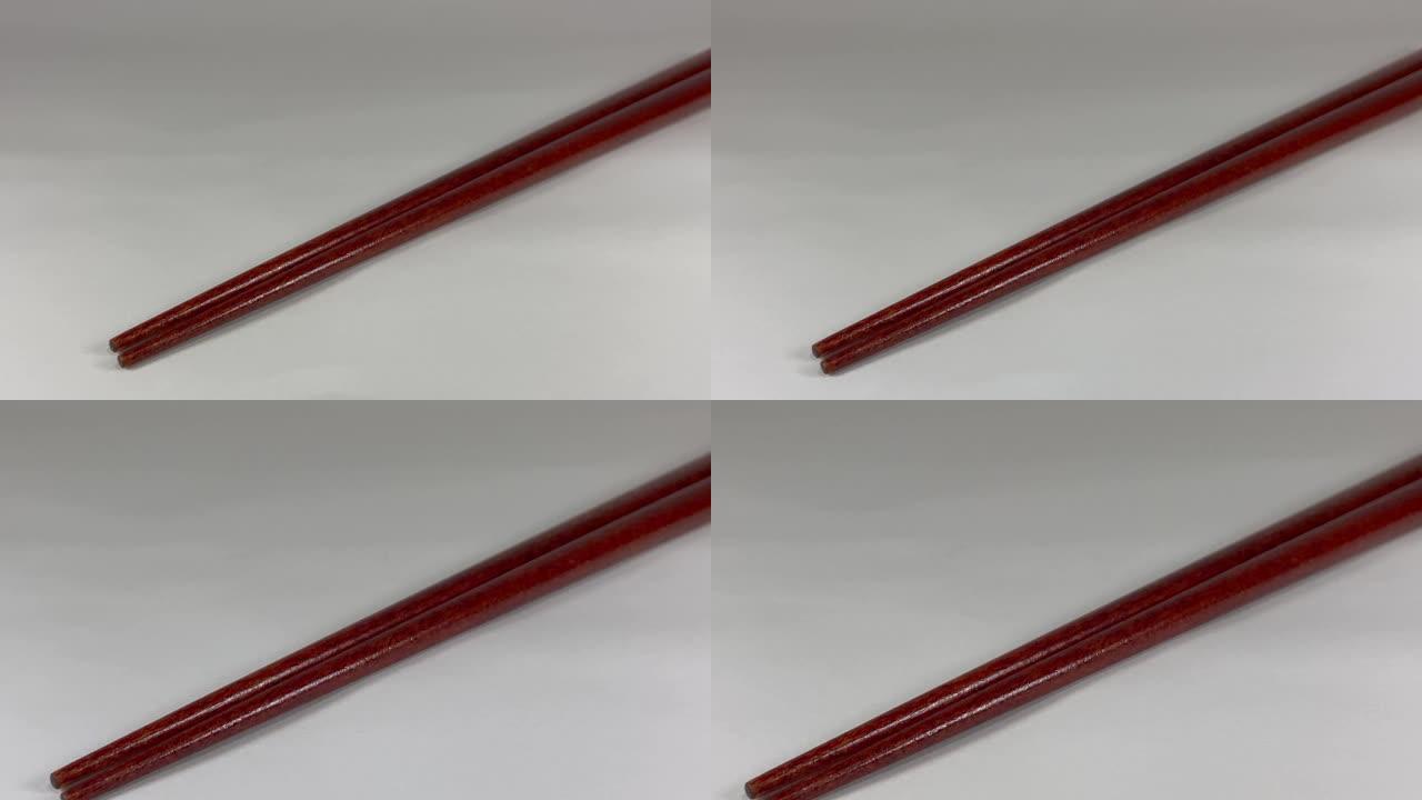 木制筷子，特写视频剪辑