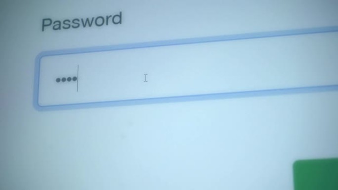 在Internet中输入网站的密码。带有闪烁光标的加密屏幕。
