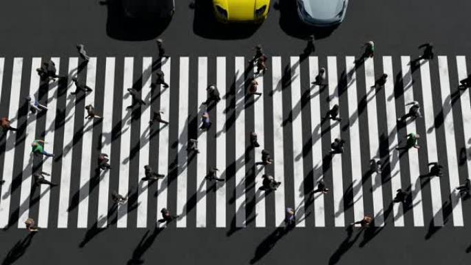 城市人行横道交通拥堵的4k分辨率视图