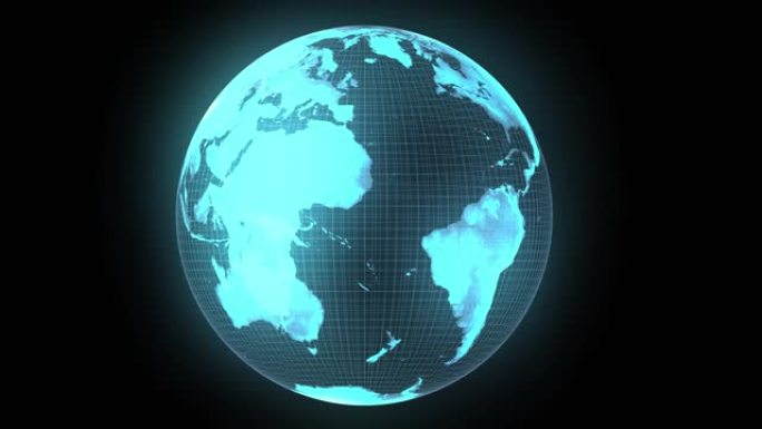 来自空间的世界霓虹全息地球仪-无缝视频动画