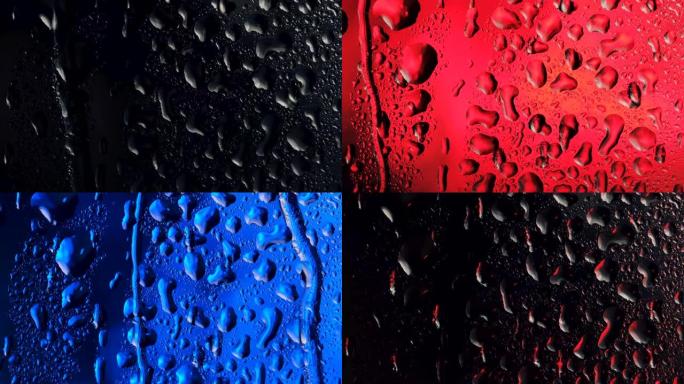 玻璃上的水滴视觉创意视频素材雨滴