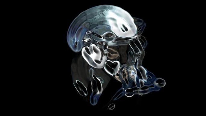 数字渲染透明抽象趣味水母