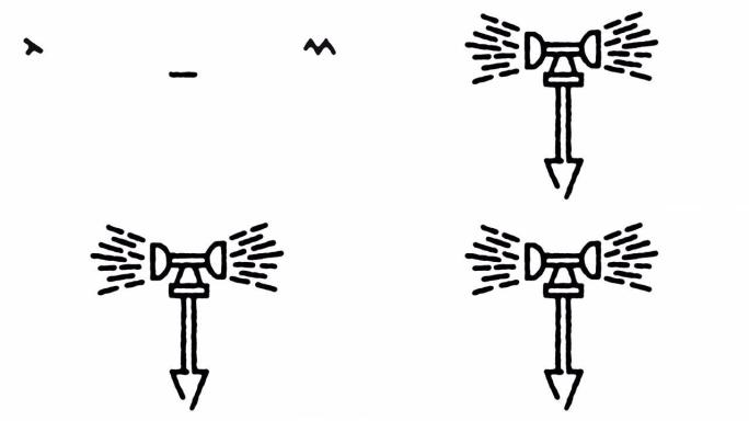 农业灌溉草图线图标动画