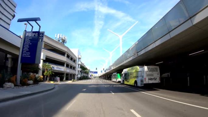 洛杉矶国际机场在大流行期间空的4k视频