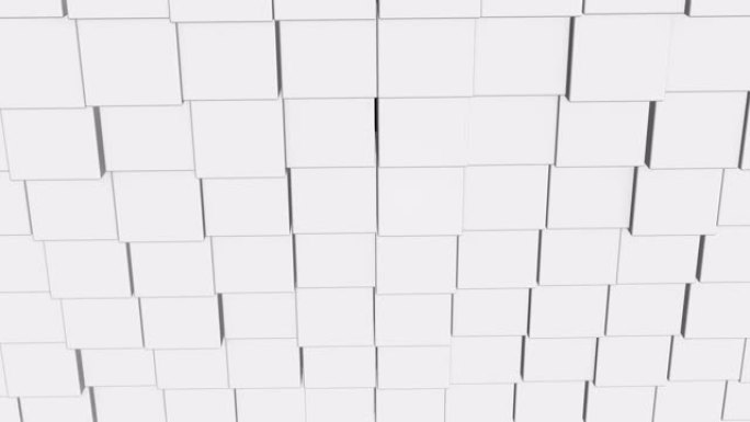 移动白色方块滚动，而立方体的墙越来越近。