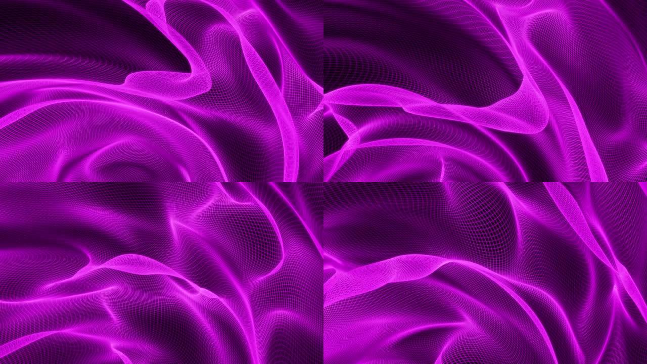 抽象网格波背景紫色线条网状
