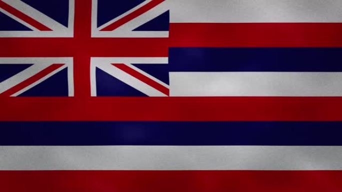 夏威夷密集的旗布摇摆，背景环