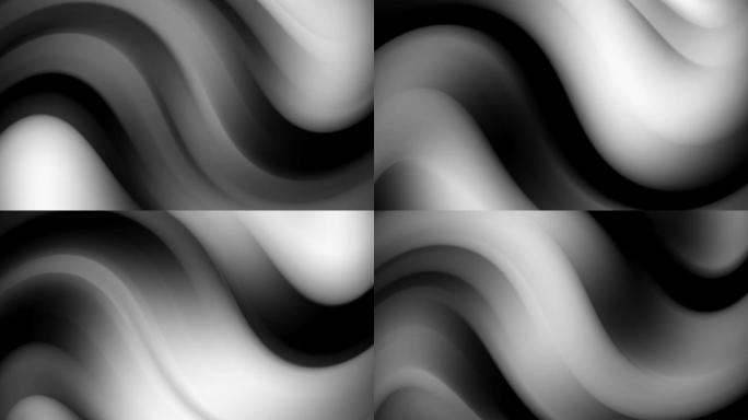 黑白无缝循环扭曲渐变背景。抽象模糊的未来设计