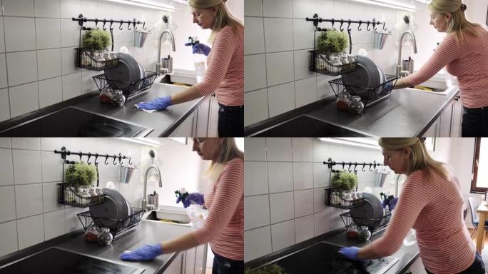 高级妇女用防腐剂清洁厨房表面