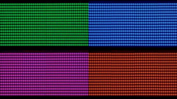 RGB发光二极管灯泡闪烁的特写